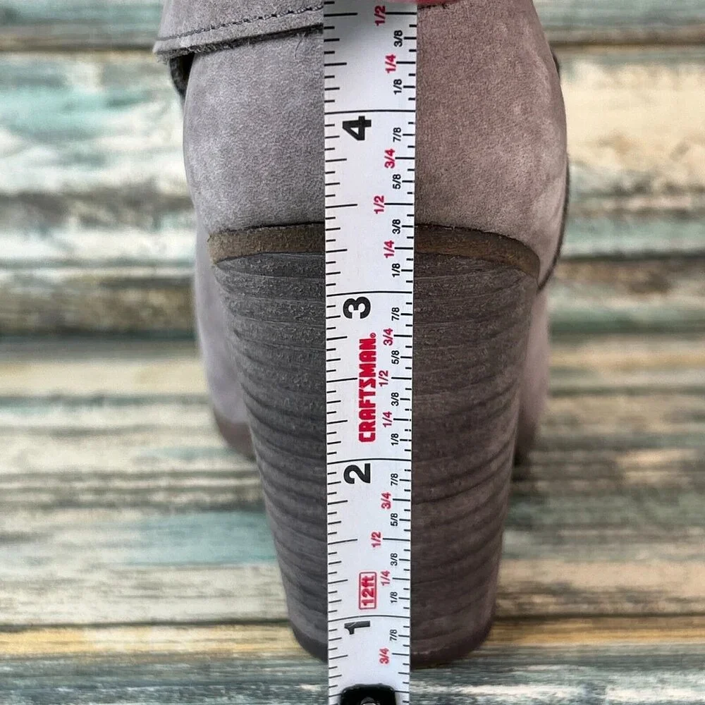 Rag & Bone Harrow Womens Sz 7 Ankle Bootie Gray Leather Block High Heel Slip On - Picture 10 of 11